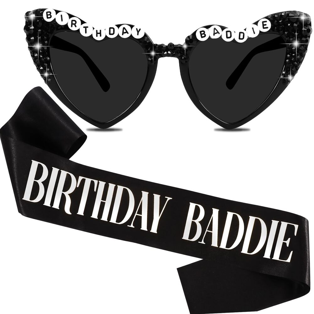 7483 Birthday Baddie Sash and Sunglasses Happy Birthday Party Outfit &